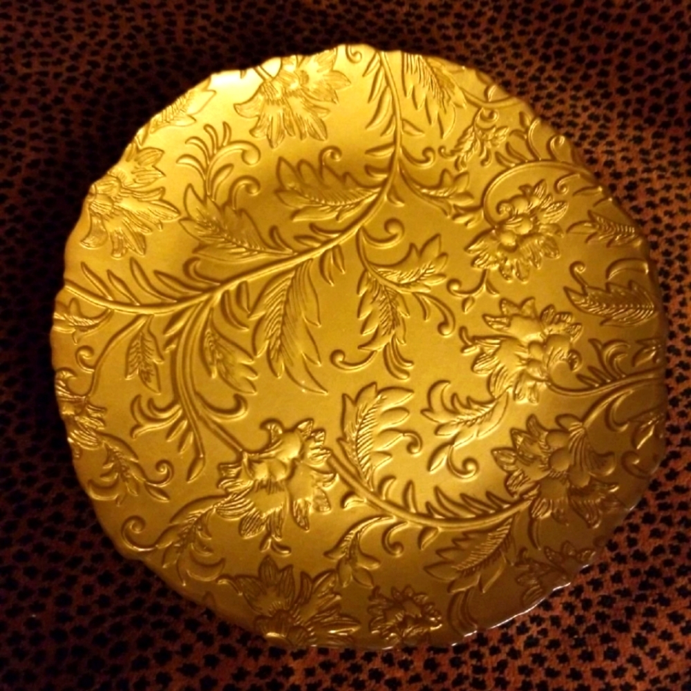 Gold Color Decorative Glass Plate